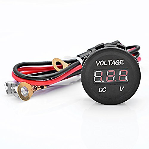 Astra Depot Waterproof DC 12V Power Outlet Digital LED Voltmeter Charger Socket + Connecting Wire For Boat Marine Carvans Auto Car Motorbike Boat ATV UTV Camper Travel Trailer