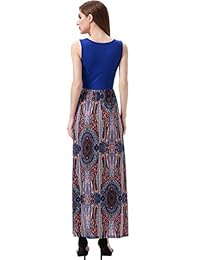 Vestido maxi bohemio Aphratti largo, sin mangas, con cintura elastizada