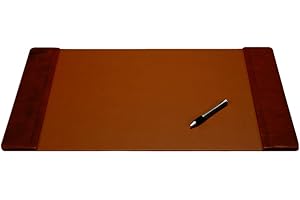 Dacasso Leather Desk Pad with Side Rails - Luxury Leather Desk Blotter for Writing - Executive Desk Surface Protector - (Mocha, 22 x 14)