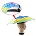 YGDZ 2 Pack Rainbow Multicolor Umbrella Hat Hands Free with Head Strap for Golf Fishing Beach Trip Costume Party by FBA