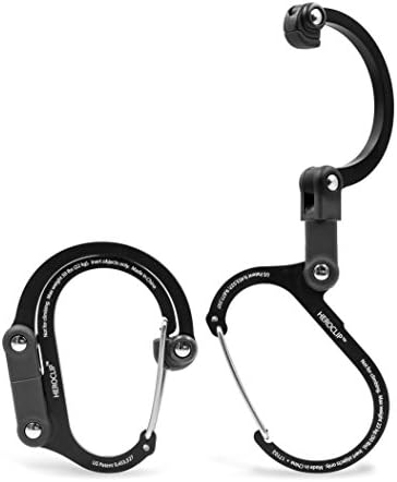 Lulabop Heroclip 3-in-1 Versatile Swivel Clip for Hanging Travel Accessories Adventure Gadgets Gear Hook (2-pack, Black) (2-pack (Black), Heroclip (2017))