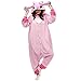 VU ROUL Pink Stitch Onesie Costume for Women Men Adult Halloween Christmas Party Pajamas Sleepwear Medium