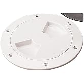 Sea-Dog Quarter-Turn Textured Deck Plate w/Internal Collar - White - 8"