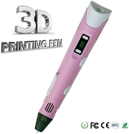 LFJ Ver.2015 3D Printing Pen with LCD Screen Included 3 Loops of Free ABS Filament - Pink