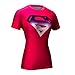Red Plume® Women's Compression Tech Cozy Crewneck Yoga Short-Sleeve Shirt (L) Red