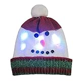 VECDUO Popular Christmas Beanie Hat with LED