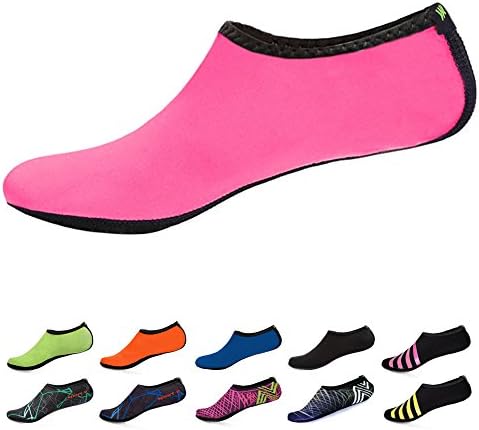WONZOM FASHION Women Barefoot Water Skin Shoes Quick-Dry Aqua Socks For Beach Pool Swim Dive Surf Yoga-M(Pink)