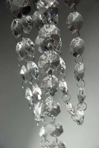 FgfAk 6ft Clear Crystal Glass Chandelier Chain,Crystal Beads Chain Garland Chandelier Chain Octagon Glass Strand