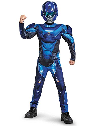 Disguise Blue Spartan Classic Muscle Halo Microsoft Costume