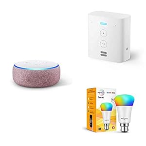 Echo Dot (Purple) bundle with Echo Flex and Wipro 9W smart bulb