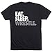 ChalkTalkSPORTS Eat Sleep Wrestle T-Shirt | Wrestling Tees | Black | Adult Large