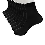 SMYTSHOP 10 Pairs Men Breathable Socks Bamboo Fiber Ultra-thin Elastic Silky Short Silk Stockings (Black)