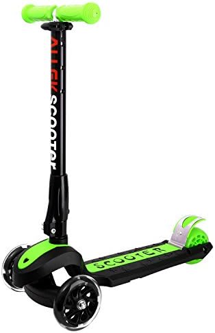 3 Wheel Scooter, Allek Lean To Steer Deluxe 3 Flashing Up Wheel Adjustable Height Foldable Birthday Gift for Children from 3 to 17 Year-Old