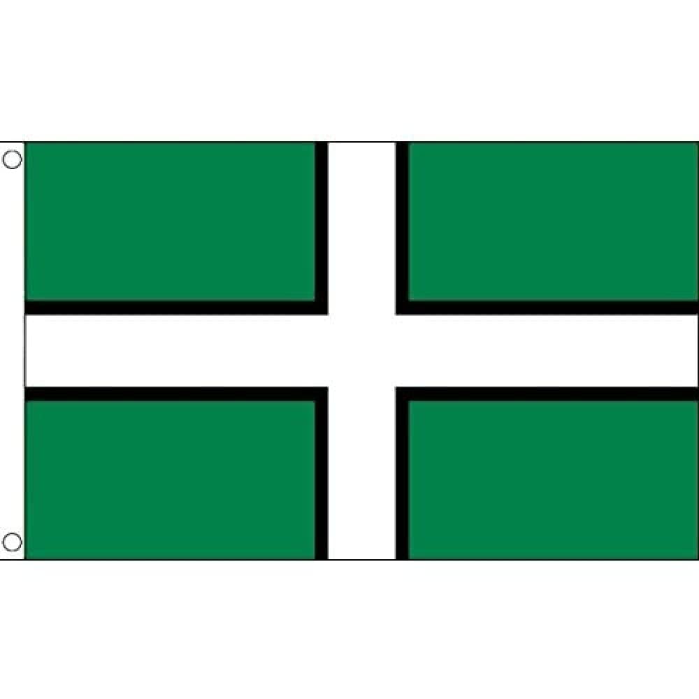 AZ FLAG - Devon County Flag - 3x5 Ft - 100D Polyester County Of Devon - England Banner with Two Metal Grommets - Fade Resistant - Vivid Colors - 3' x 5' Feet - 150x90 Cm