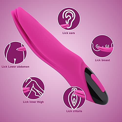 Clitoral Licking Tongue Vibrator, G Spot Tongue Vibrator Double Motor with 10 Vibration Modes and 6 Tongue Licking Modes, Sex Toy for Women Stimulator Nipple Clit Anal, Rechargeable&Waterproof