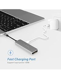 USB C al adaptador de HDMI, USB 3.1 Tipo C (Thunderbolt 3 Compatible) a HDMI adaptador 4 K con pass-through de potencia para Galaxy Note 8 S8 S8 Plus, MacBook, 2017 iMac de 2016 2017