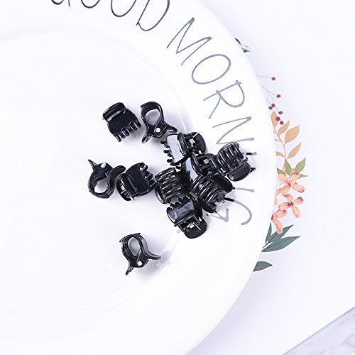 LONG7INES 48 Pcs Stylish Mini Hair Claw Clips for Girls and Women, Black and Brown (black)