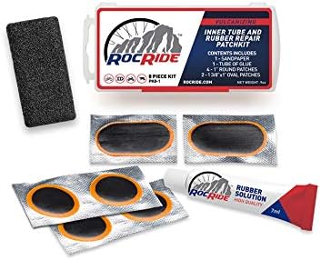 RocRide 8 PC Bike Inner Tube Patch Kit. Bicycle Tire Repair Kit.