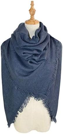 Baisheng Women Striped Scarf New Thick Sweater Shawl Pure Fringe Reversible Shawl Square Scarves