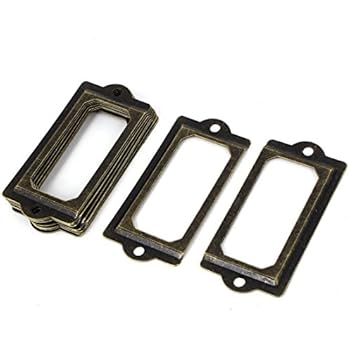 24 Pack Adiyer Antique Bronze Office Library File Drawer Cabinet Card Tag Label Holder Metal Frame