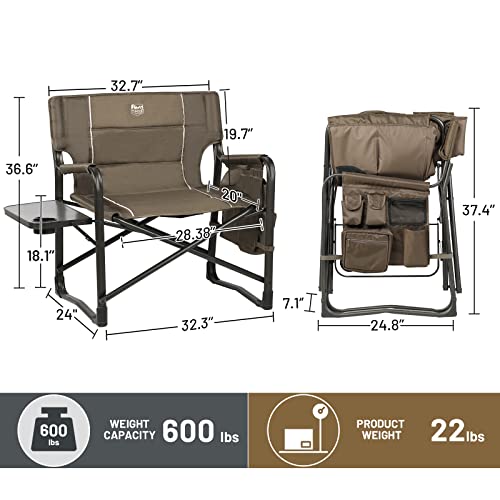 TIMBER RIDGE XXL Upgraded Oversized Directors Chairs with Foldable Side
