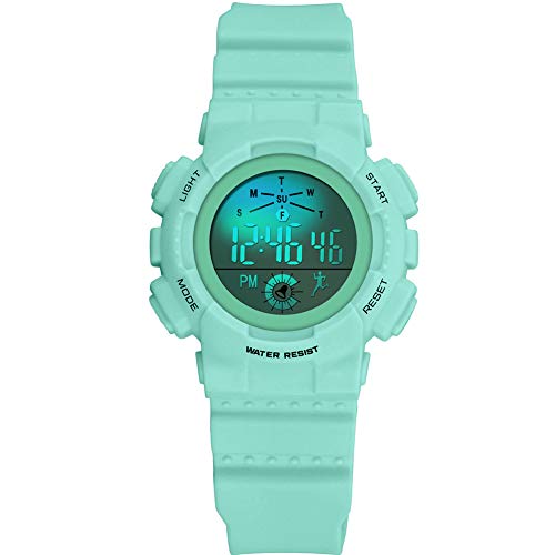 Digital Watch for Women, Small Dial Wrist Watch Women's and Girls' Multi-Functions Sports Watch (Turquoise) - Thumbnail 2