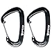 CHILL GORILLA 12 kN wiregate carabiner heavy duty 2646 pound rating. Lightweight aluminum alloy. Hammocks, hiking, key chains. Survival gear. ENO backpacking camping accessory. 2 biners. Black