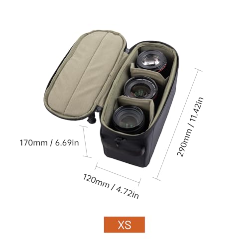 PGYTECH Bag Insert Camera and Lens XS, Padded Case Strap | Padded Protection, Adjustable Lens Dividers, Removable Shoulder Strap, Water Repellent Fabric, Top Access