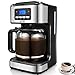 AICOK Coffee Maker, 12 Cups Programmable Drip Coffee Maker with Coffee Pot, Coffee Machine with Timer, Anti-Drip Design, Permanent Filter Coffee Maker, 1.8 Liter Glass Carafe, 900W