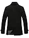 Match Mens Wool Blend Classic Pea Coat Winter Coats(010, Black XX-Large)