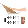 HIKEMAN Camping Tent Tarp Shelter 4.5m x 5.5m Lichtgewicht Waterdicht Winddicht PU3000mm Anti UV met 6 Aluminium Stakes…