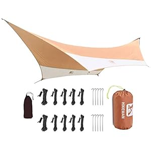 HIKEMAN Camping Tent Tarp Shelter 4.5m x 5.5m Lichtgewicht Waterdicht Winddicht PU3000mm Anti UV met 6 Aluminium Stakes…