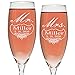 Set of 2 Personalized Wedding Champagne Flutes- For Any Venue-Mr and Mrs Design - Engraved Flutes for Bride and Groom Keepsake Gift for Customized Wedding Gift Reception