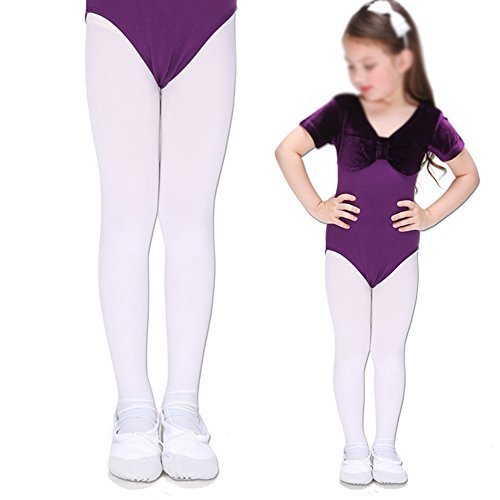 Girl's Ballet Dance Tights - Ultra-Soft Toddler Ballet Tights for Women (White Pink, 2 Pairs, XS)