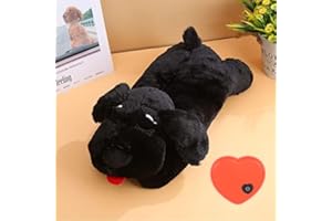3T group Puppy Heartbeat Stuffed Animal for Dogs,Heartbeat Puppy Toy,Heartbeat Plush Dog Toys for Puppy Sleep Aid,Dog Heartbeat Toy for Anxiety Relief,Heartbeat Calming Pillow Puppy Toys(Black)