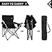Suzeten Oversized Folding Camping Chairs Quad Arm Chair with Heavy Duty Lumbar Back Support, Cooler Cup Holder, Back Mesh Pocket, Shoulder Strap Carrying Bag Support 350 lbs, Blackthumb 4