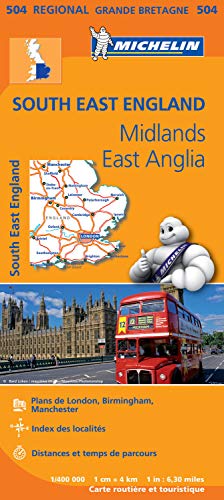 ENGLAND SE , MIDDLE , EAST ANGLIA 11504 CARTE ' REGIONAL ' MICHELIN KAART (Multilingual Edition) by Michelin
