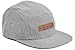 Skyed Apparel Premium 5 Panel Hat with Genuine Leather Strap (Multiple Colors) (Light Grey Brushed Cotton)