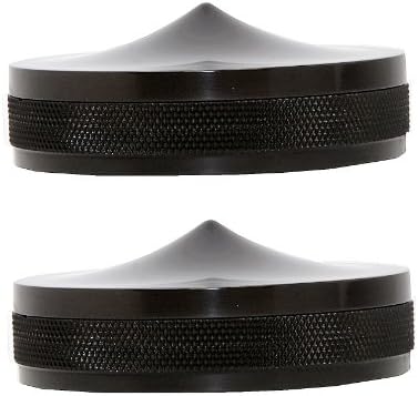 Black Pointed Gas Cap Set for Harley 1973-1982 Shovelhead Split Tank