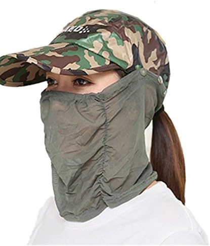 Covering Face UV Flap Hat,Sunscreen Sun Removable Baseball Cap