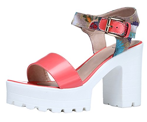 Guciheaven Women New Countryside Style Beautiful Cute Peep-toe Sandals Shoes(7.5 B(M)US, Red)