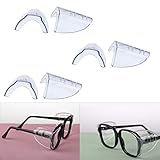 OrangeTag 3 Pairs Safety Eye Glasses Side Shields, Slip On Clear Side Shield for Safety Glasses- Fits Small to Medium Eyeglasses