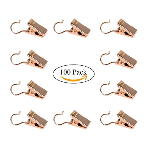 Coideal 100 Pack Stainless Steel Golden Curtain Clip Small String Party String Lights Hanger Wir ...