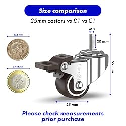 GBL Heavy Duty Swivel Casters with 4 Brakes + Bolts