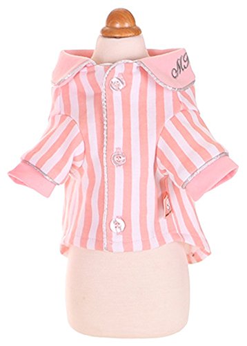 MaruPet Puppy Cartoon Thermal Jumpsuit Secret Turtlenack Pajamas for Small, Extra Small Dog Wiener Dog Pjs Teddy, Pug, Chihuahua, Shih Tzu, Yorkshire Terriers Less than 13.5 lbs Pink/White M