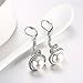 Women's Classic Gold Plated Earrings,Fulemay Pearl Crystal Rhinestone Dangles Drop Bridal Earrings (White Gold)