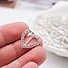 JETEHO Pack of 50 Sweet Heart-Shaped Silver Tone Diamante Crystal Rhinestone Buckle Chair Sash Ribbon Slider for Wedding Invitation Letter,20x21mm