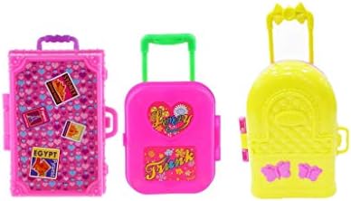 3 Pieces Cute Miniature Travel Case Box Mini Plastic Luggage Box suit for Doll Decoration Accessory