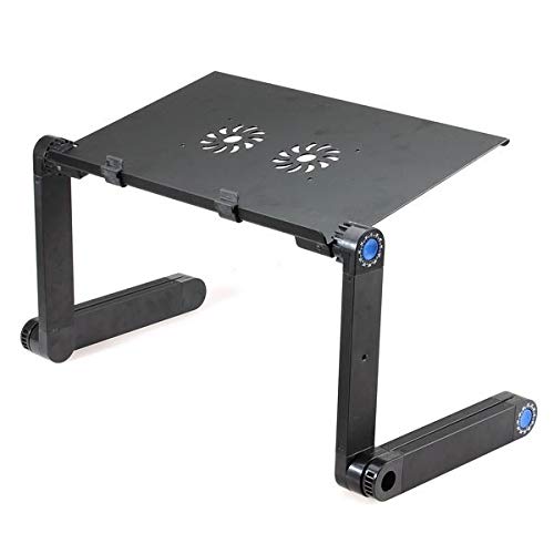 Shot Case Bed Stand with Fan for Apple Mac Mini Adjustable Folding Table Canape (Black)