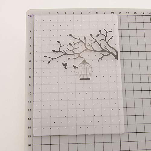 2pcs Plastic Embossing Folders DIY Paper Decor Template Background Decorative Tools for Card Making 4.35.9 inch Around (Branch Flower) - Thumbnail 5